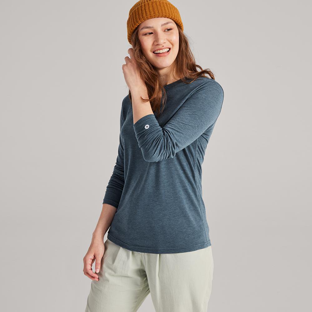 Allbirds Women's T-Shirt Blue - TrinoXO™ Long Sleeve - 54308FHIX